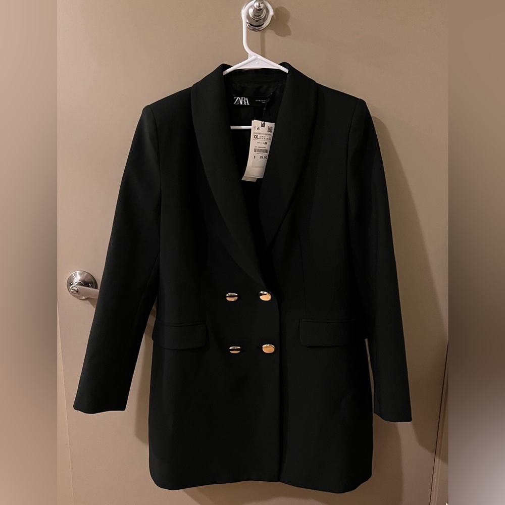Zara Black Blazer W/ Gold Buttons XXL